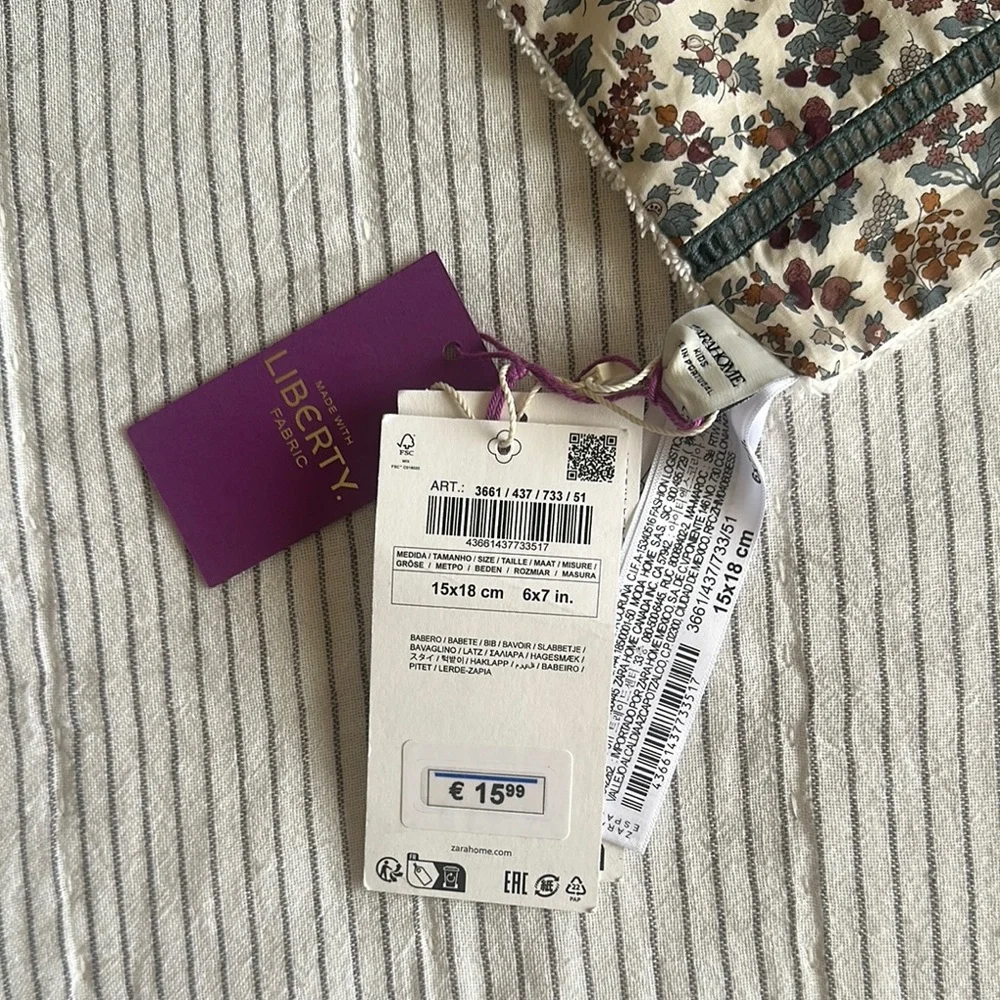 Zara Floral Bib in White, Mustard, Rust, Sage